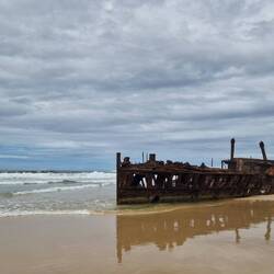 Schiffwrack 'Maheno' lief auf Grund, während eines Zyklons 1935