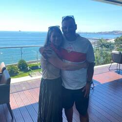 Was für ein schöner Moment. Reunification mit Kathi im Hotel auf der Terrasse