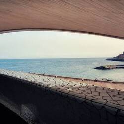 Blick vom Auditorium aufs Meer während der Pause