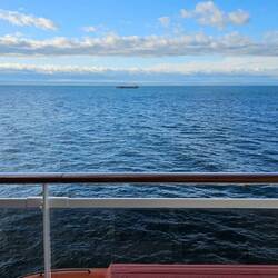 Blick auf den Balkon beim Aufstehen