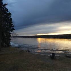 Sunset over the Cove from our porch.