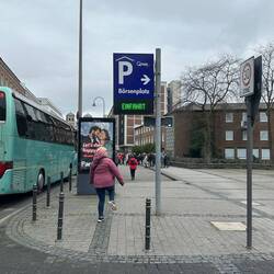 Dana literally mimicking the sign...hurry Dana to the toilet