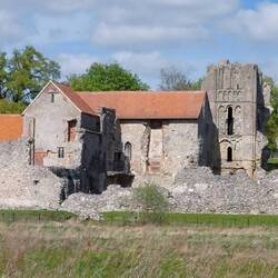 Priory; Prior's lodging viewed from the River Nar