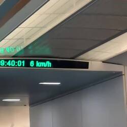 The speedometer on the Maglev. It reached a top speed of 301 km/h..
