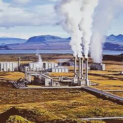 Eines der vielen geothermischen Kraftwerke