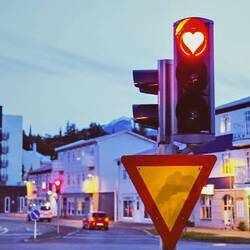 Herzen als Ampelzeichen, gibt es sonst nirgends