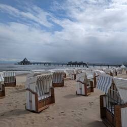 Blick auf die neue Seebrücke von Heringsdorf
