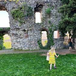 And she talked someone into getting her a little wooden sword and shield