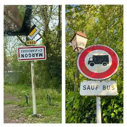 Verkehrte Ortsschilder/ und...Sauf-Bus gibt's auch 🫣🤩