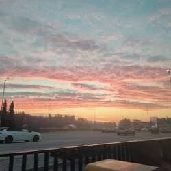 The feelings you get when the sun rises while you're in the car to the airport...