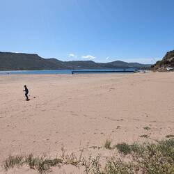 Playing catch at the beach