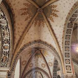 Ceiling work in Santa Maria delle Grazie. Where the Last Supper is