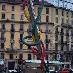 The Needle, Thread and Knot sculpture (the knot is missing from the photo)