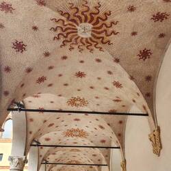 Ceiling work in a courtyard of the castle