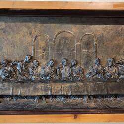 A Last Supper bronze in the Sant Agostino church