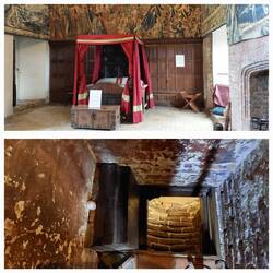 King's Room / priest hole: accessed via a closet and lavatory, and used to hide priests