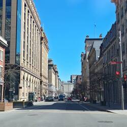 Downtown view on port