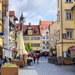 Blick in die Fußgängerzone auf der Insel Lindau