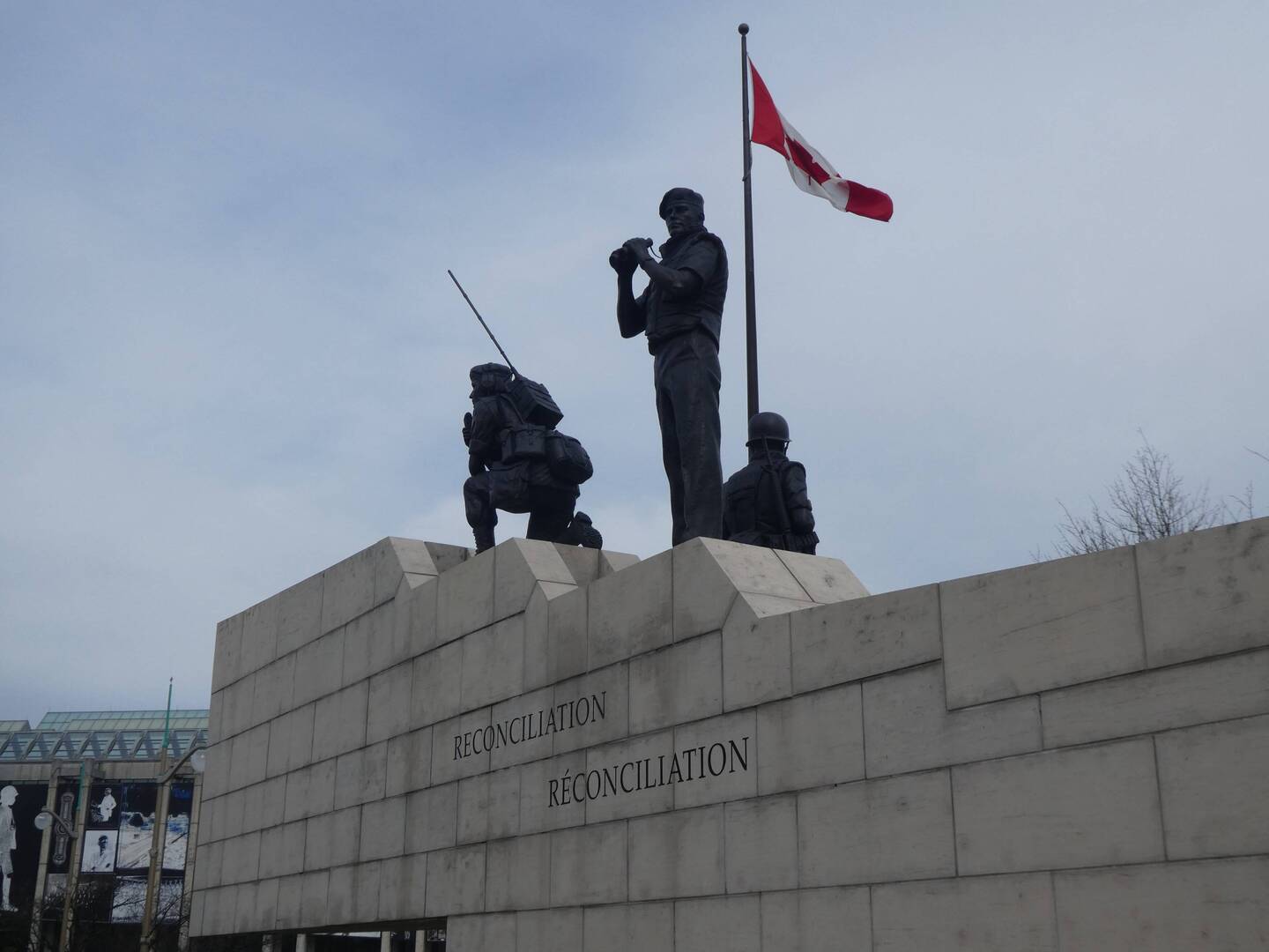 Detail from 'Reconciliation' Sculpture commemorating Canadian peace-keeping