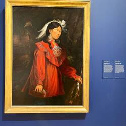 Colonial artists began to paint Indigenous people. She seems reluctant to me.