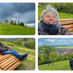 Mussten trotz der dunklen Wolken noch kurz auf den Gipfel der Frankenhöhe