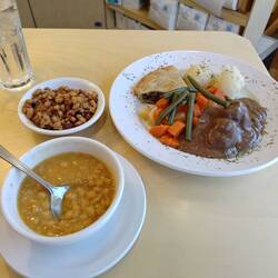 "Notre repas traditionel Quebecois" 1st item of the left menu