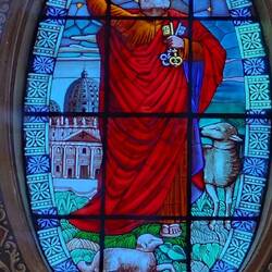 Stained glass in the San Pietro Church Chatillon