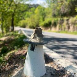 Die charakteristischen Schornsteine dienen in Yegen als Straßenbegrenzung.
