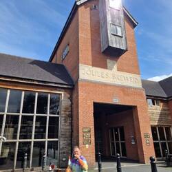 Sunny Sunday at Joules Brewery Tap. You can see the brewery behind Will.