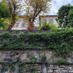 Palazzi auf der Hangseite oberhalb der Stadtmauer