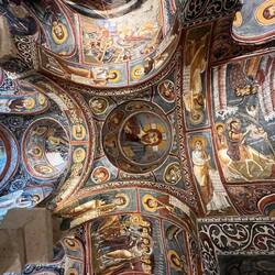 In the Dark Church, superb frescoes of Jesus's life, death and resurrection