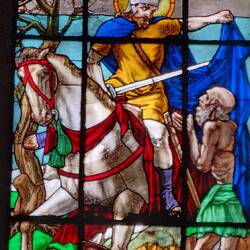 Stained glass in the church at Carema (St. Matteo?)