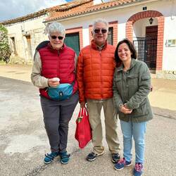 Roel and I with the woman who is in charge of the albergue