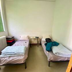 Only two beds in the Alberque, but they brought in a third mattress