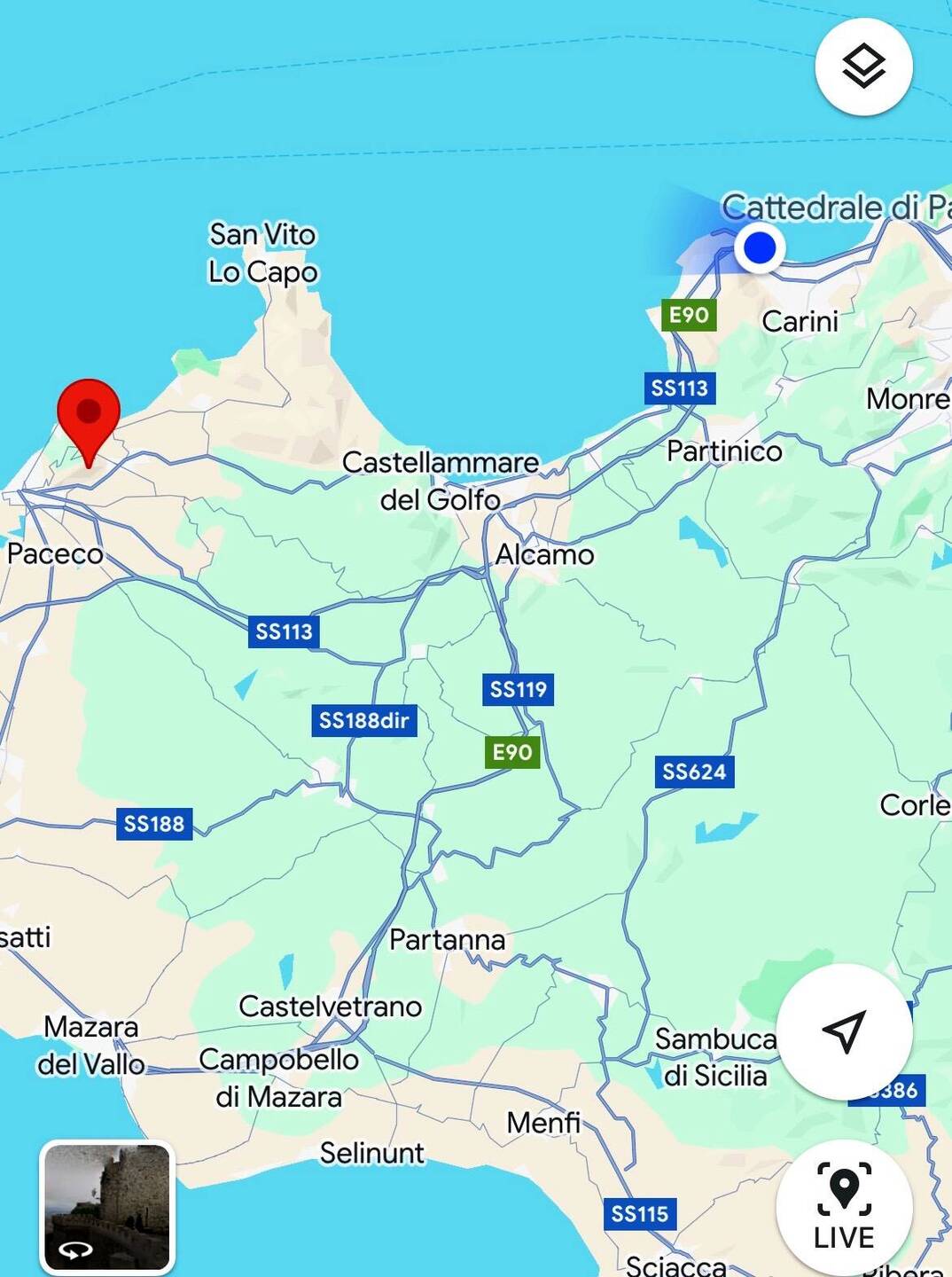 von Palermo nach Trapani