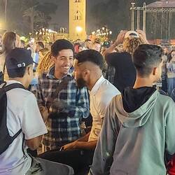 Busy Main Square At Night-Smoke from Cooking Fires