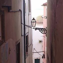 Alleys in Alfama, sea in the background, reminded us of Dubrovnik