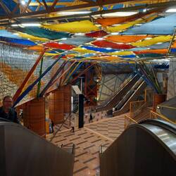 Artwork and tiles at Oriente Metro station