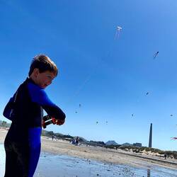 Der Drachen fliegt super