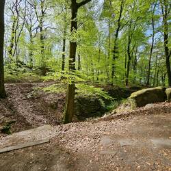 Boven! En Yeahhh, daar staat een bankje.