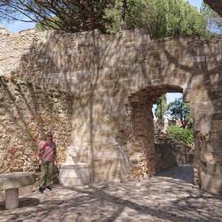 One of the castle's internal gateways with a pretty fountain