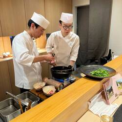 Sous chefs prepare the wagyu hotpot dish