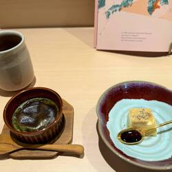 11: Matcha chocolate fondant & Soy milk Mochi w/ brown sugar syrup