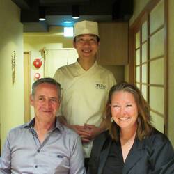 Chef Tanaka came around and took a photo w/ everyone - so sweet