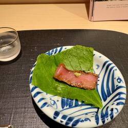 Bonus course: Smoked Iga Wagyu finished in homemade soy sauce, served w/ fresh wasabi