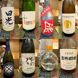 Sake (and 1 gin) paired with each course