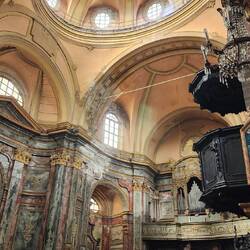 Dome and organ at San Germano Vercellese church