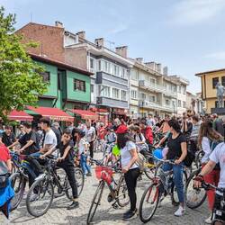 Bike parade for the holiday