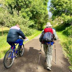 This man walked his bike beside Roel for a while as the talked about the Camino