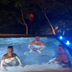 In an actual hot spa!